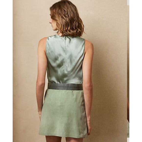 Ralph Lauren Collection Purple Label Satin Blouse Green Sleeveless Dress Top 10 - Picture 3 of 8